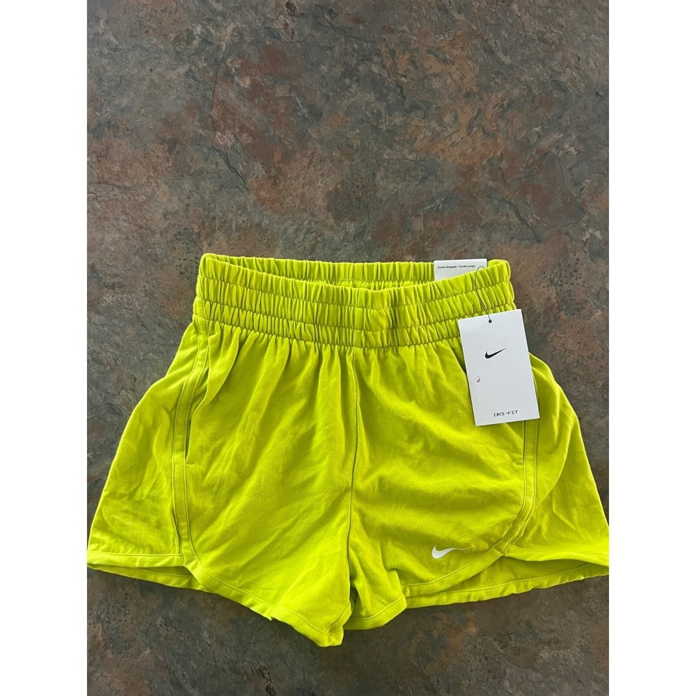 Nike Kids Training Shorts - Neon Yellow Loose Fit S